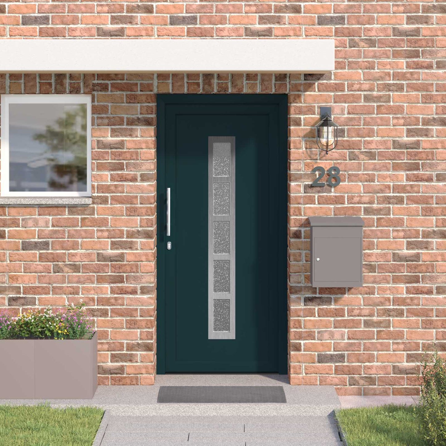 Hoveddør Antracit 98 x 200 cm PVC