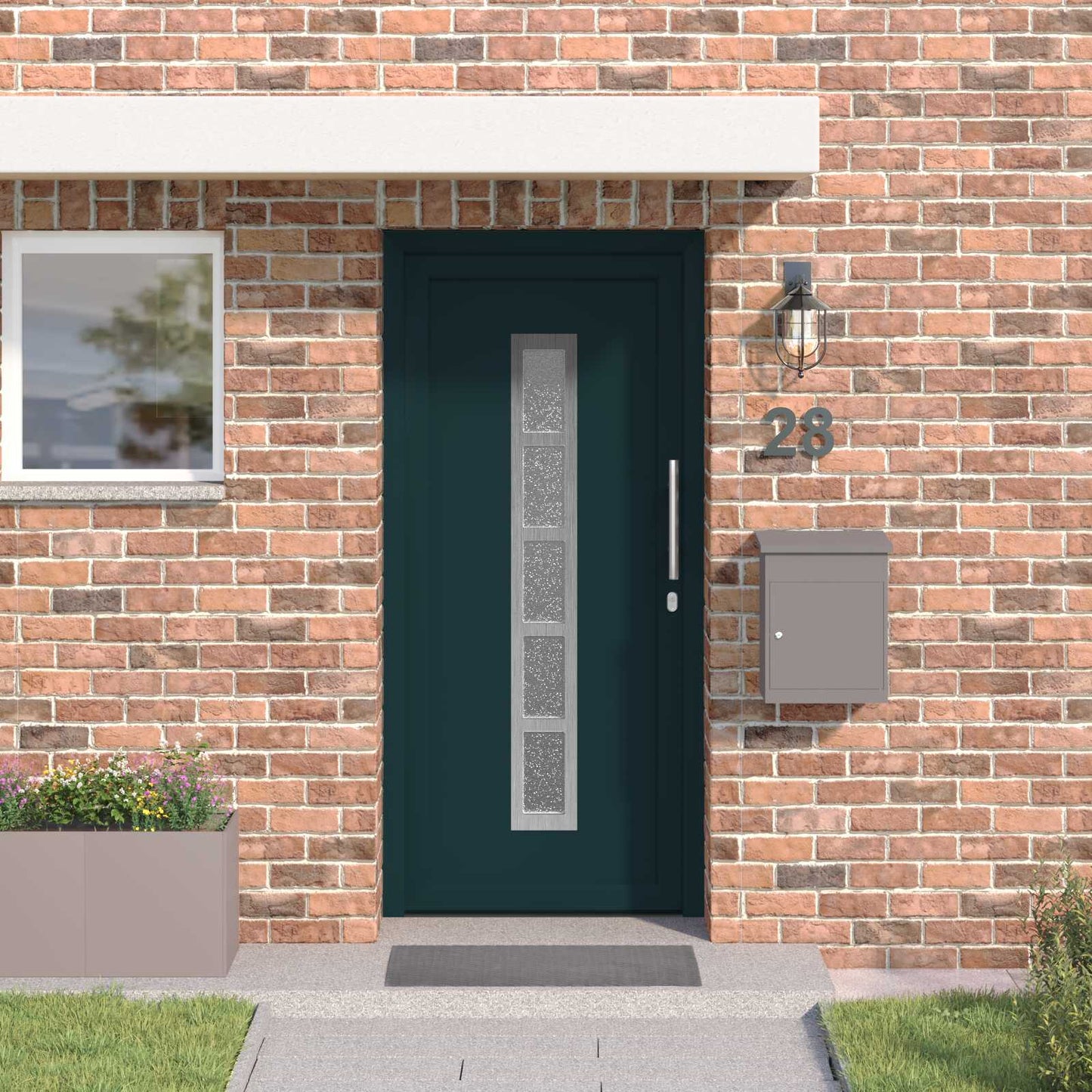 Hoveddør Antracit 98 x 208 cm PVC