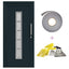 Hoveddør Antracit 98 x 208 cm PVC
