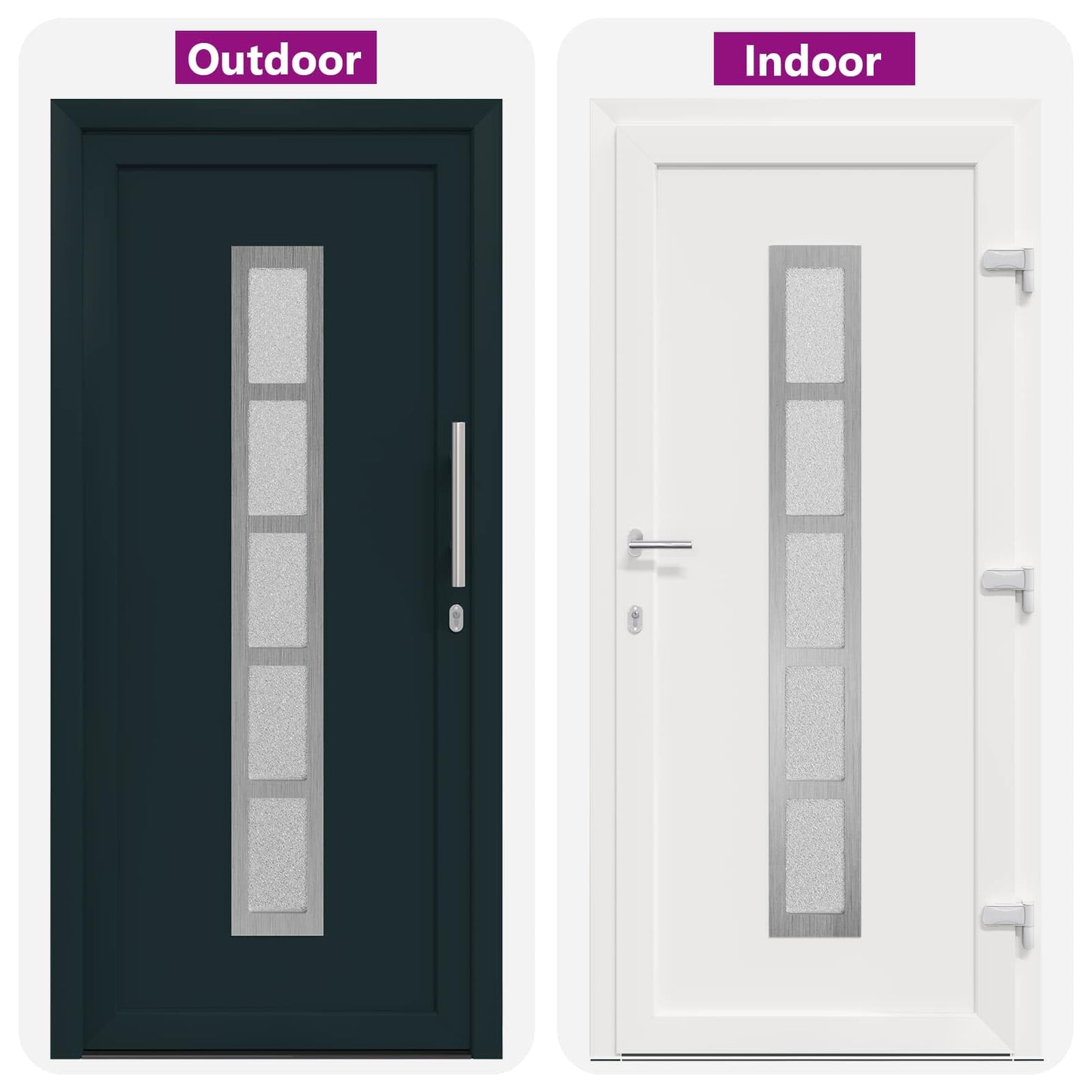 Hoveddør Antracit 98 x 208 cm PVC
