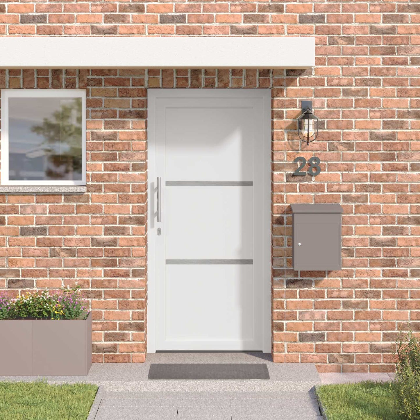 Hoveddør Hvid 88 x 200 cm PVC