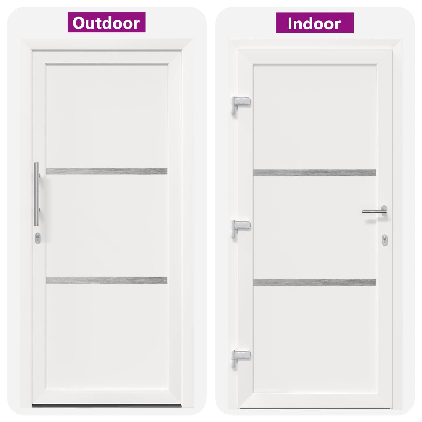 Hoveddør Hvid 108 x 208 cm PVC