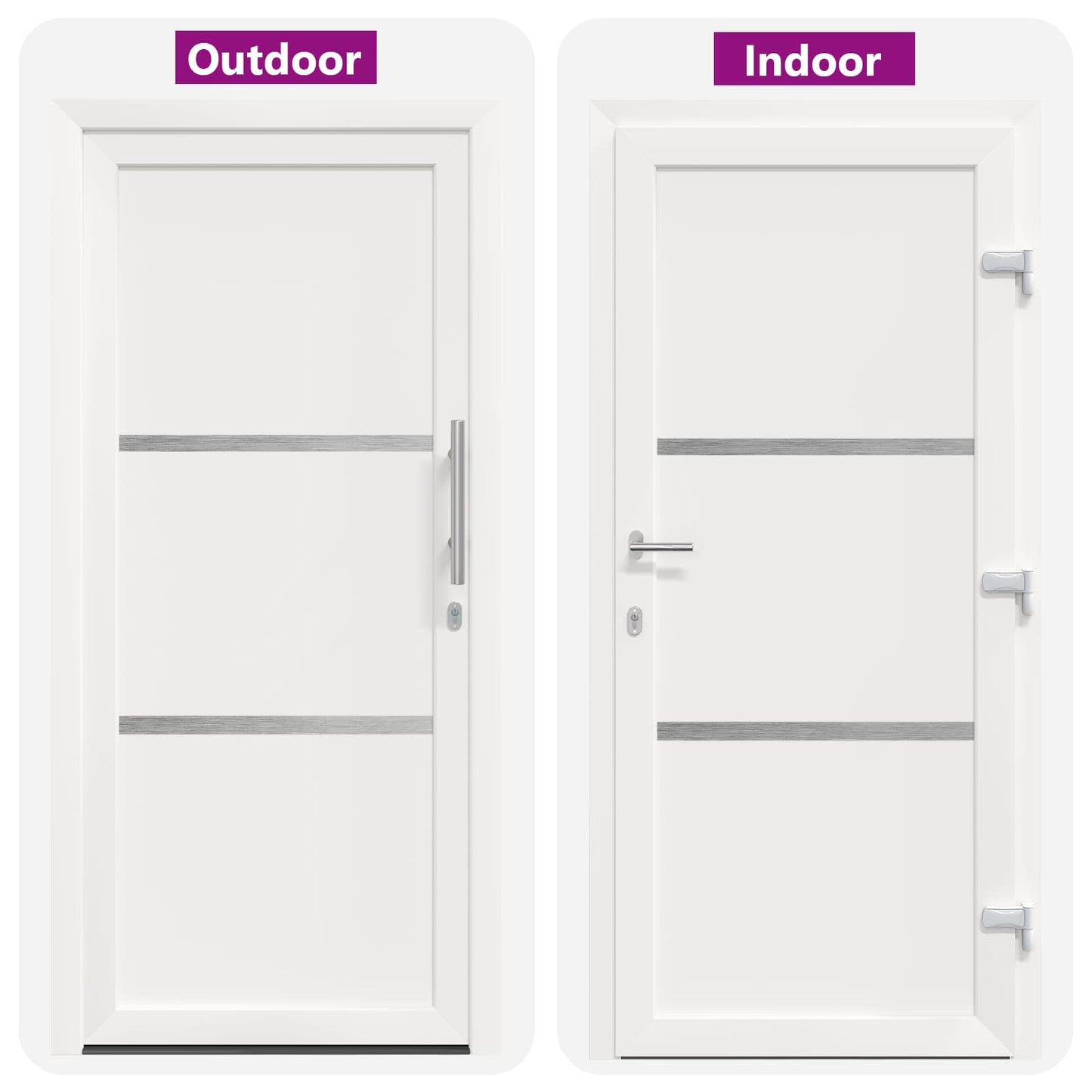 Hoveddør Hvid 98 x 200 cm PVC