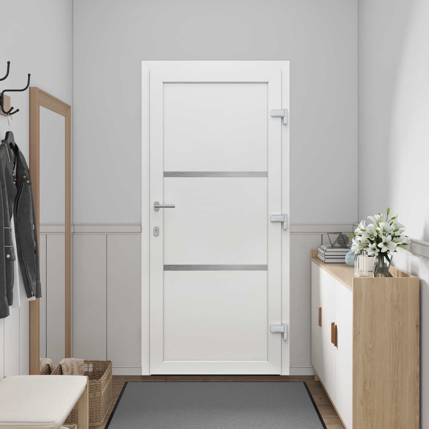 Hoveddør Hvid 98 x 208 cm PVC