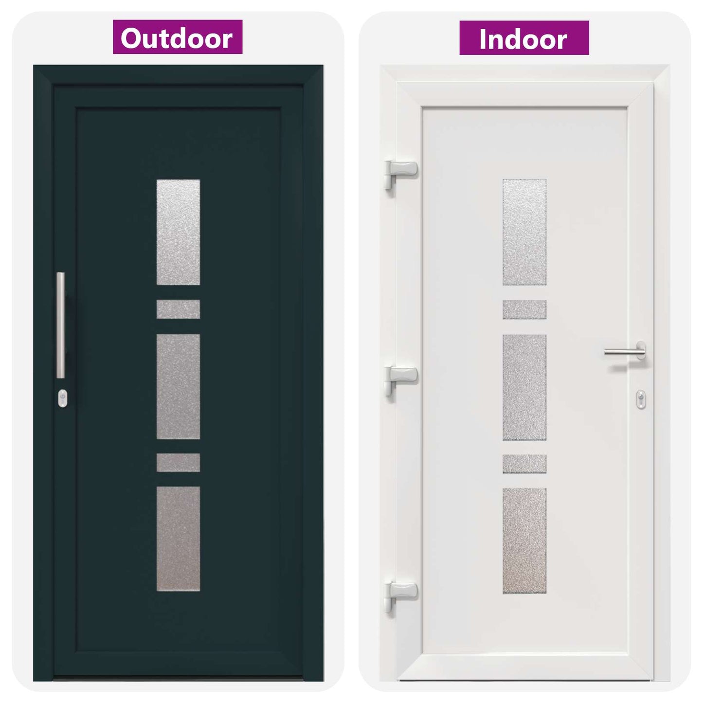 Hoveddør Antracit 88 x 200 cm PVC