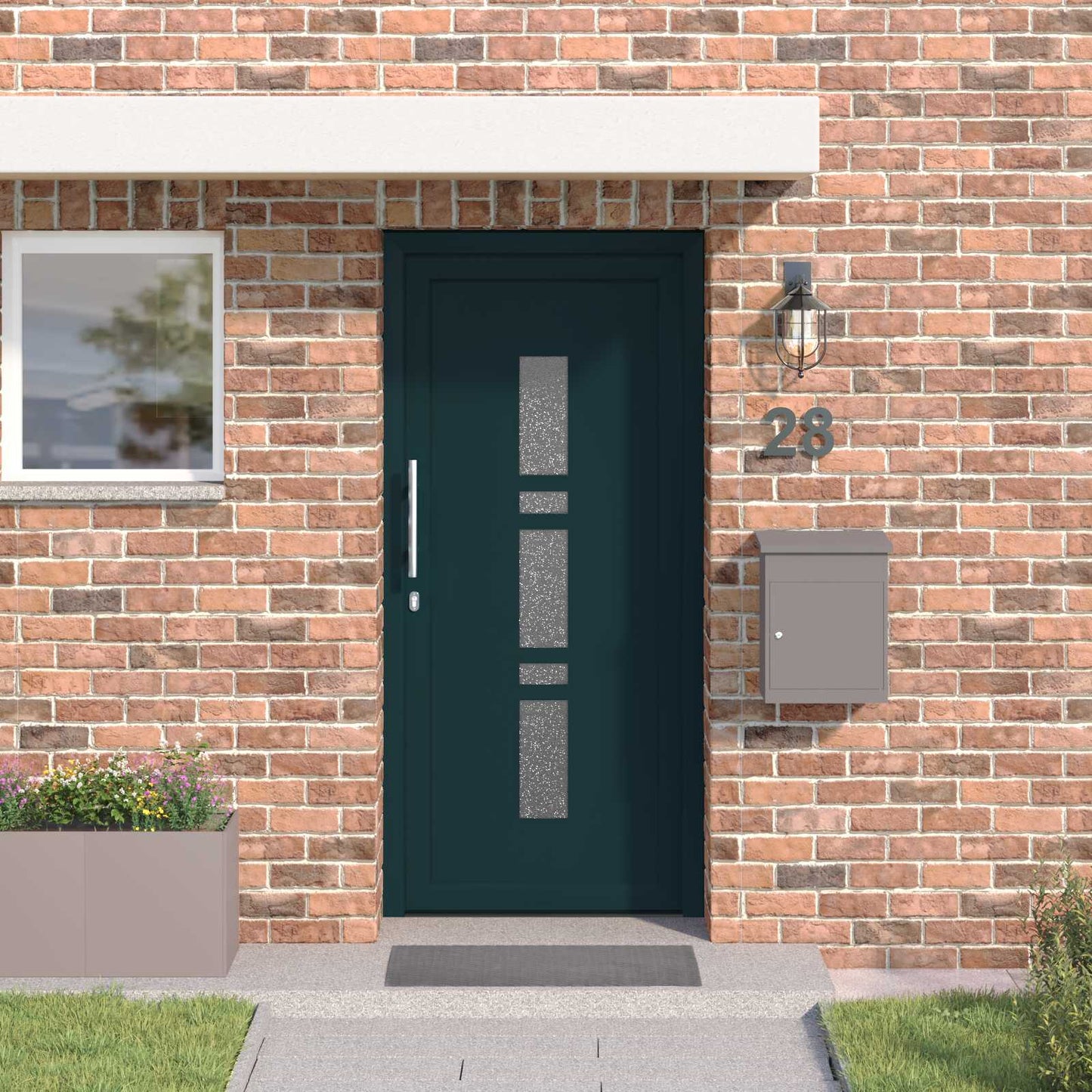 Hoveddør Antracit 98 x 208 cm PVC
