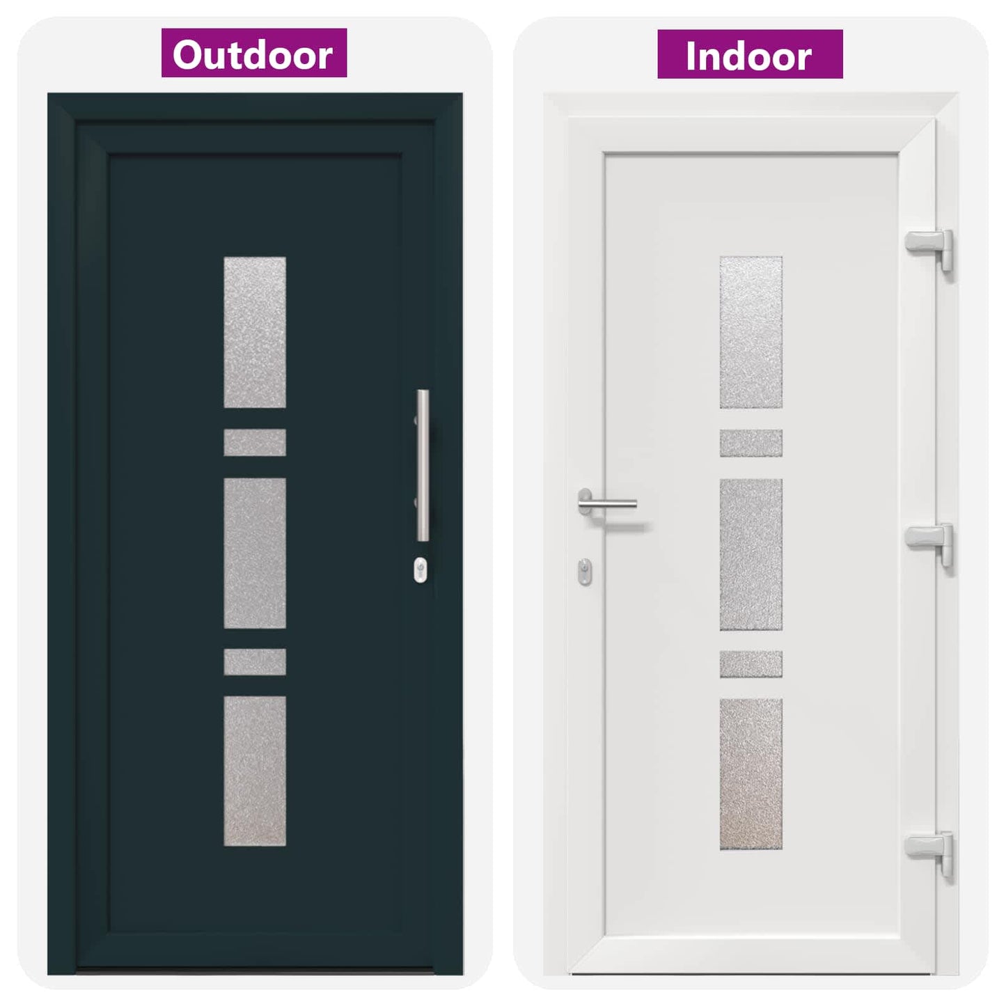 Hoveddør Antracit 98 x 200 cm PVC