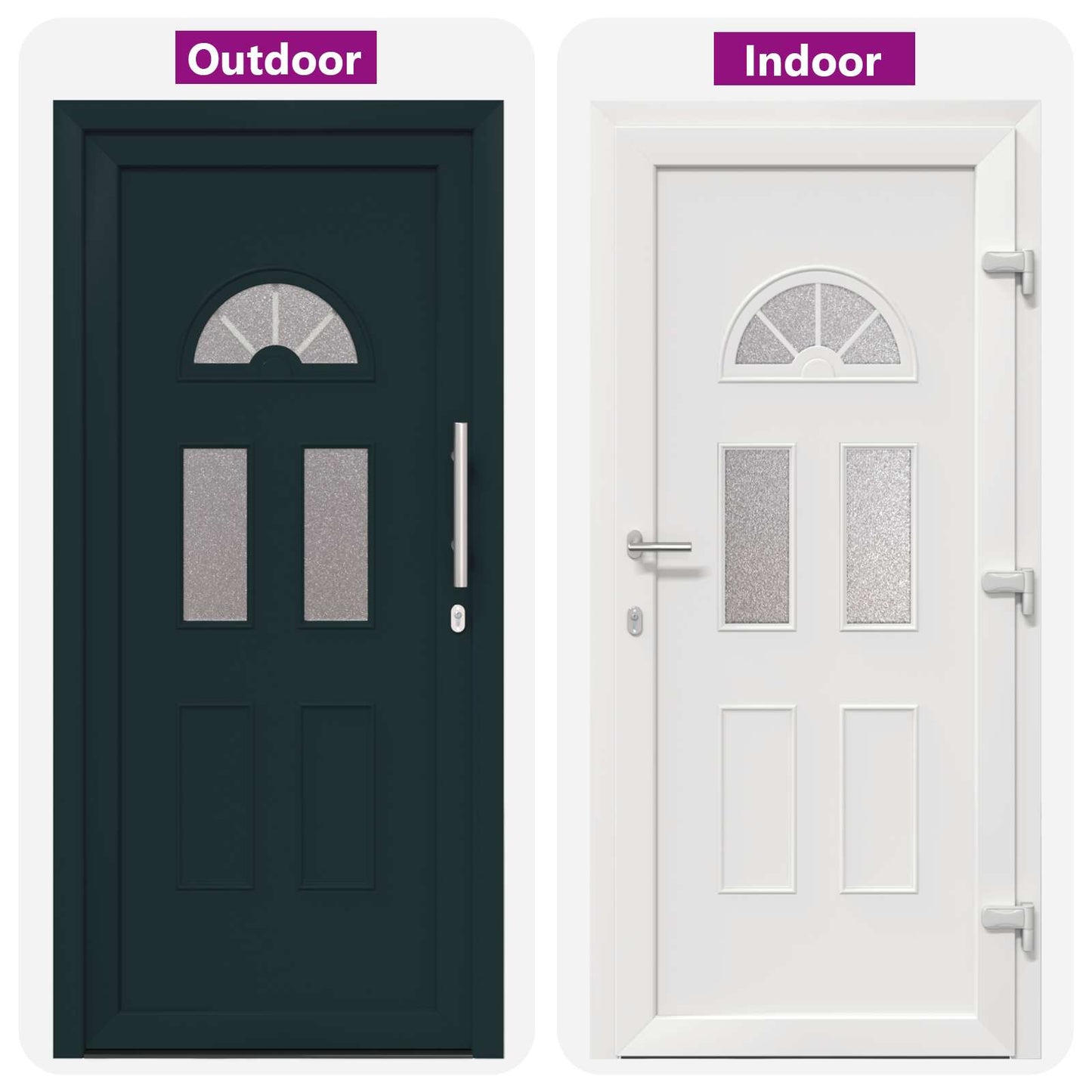 Hoveddør Antracit 98 x 198 cm PVC