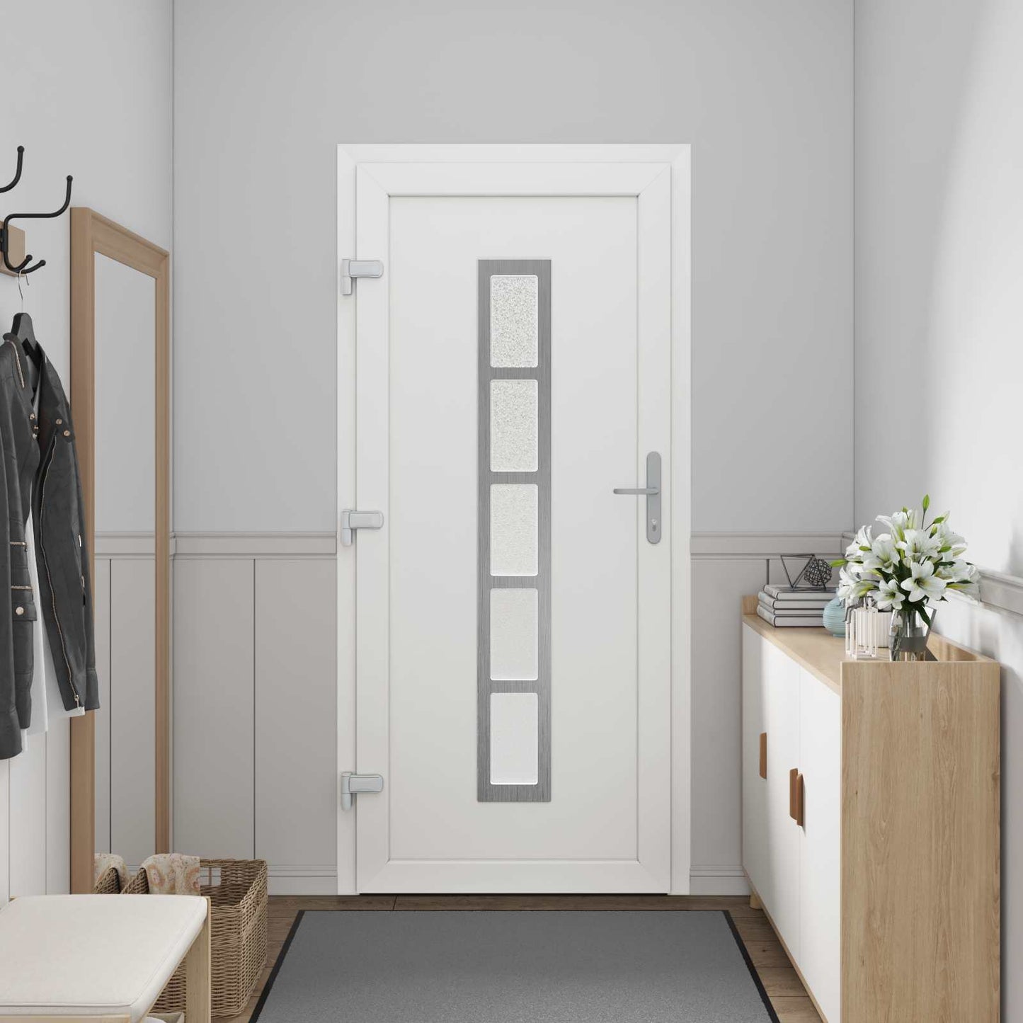 Hoveddør Antracit 88 x 200 cm PVC