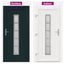 Hoveddør Antracit 98 x 208 cm PVC