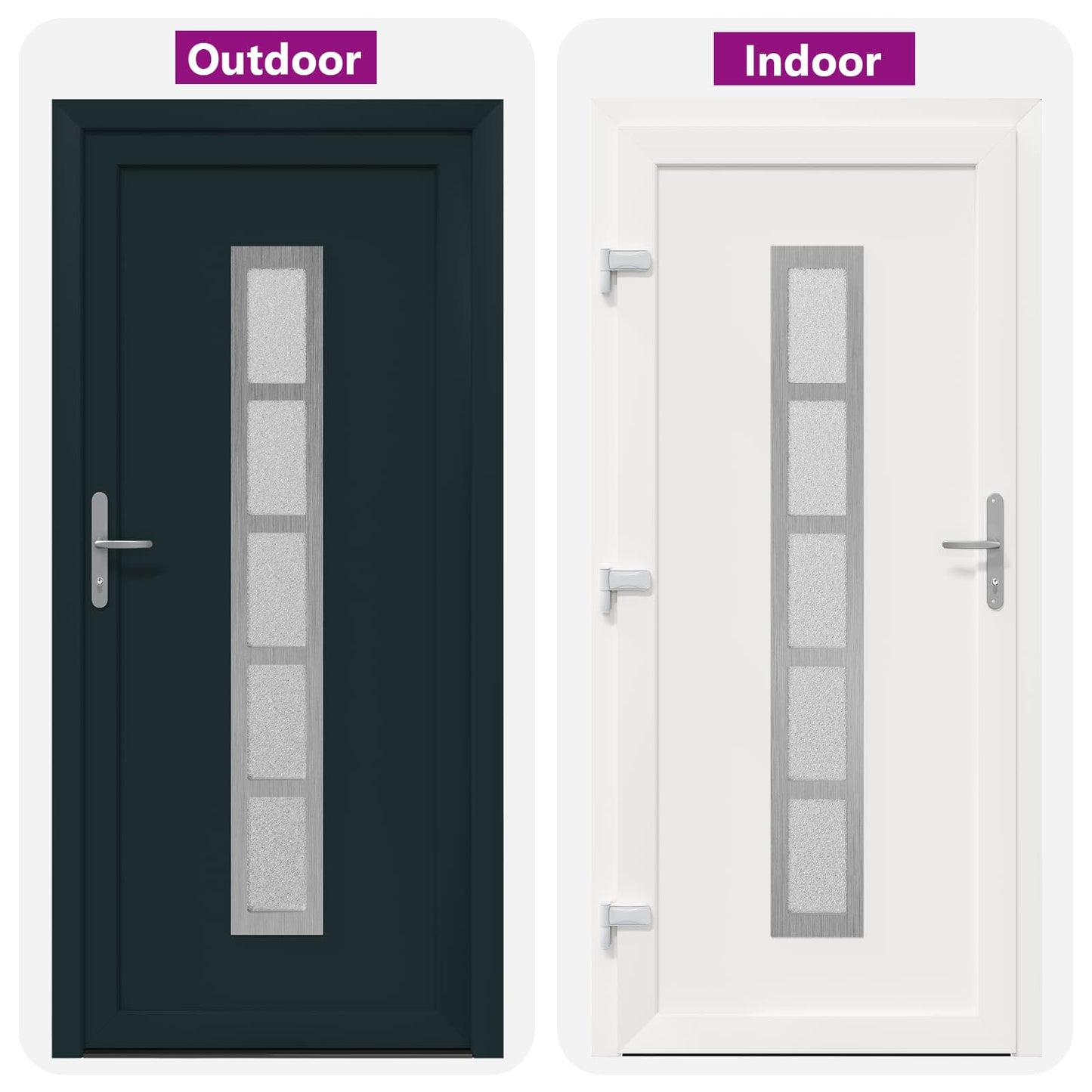 Hoveddør Antracit 98 x 208 cm PVC