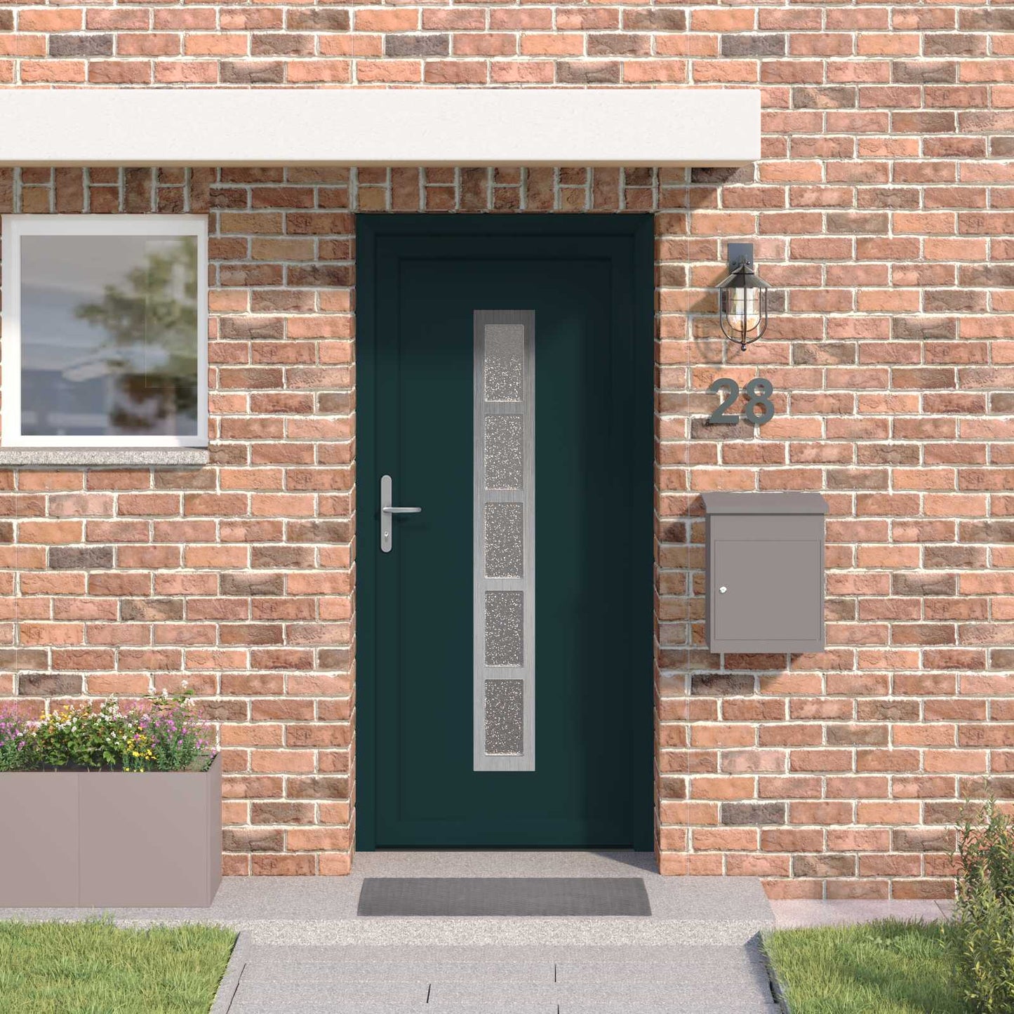 Hoveddør Antracit 108 x 208 cm PVC