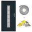 Hoveddør Antracit 98 x 208 cm PVC