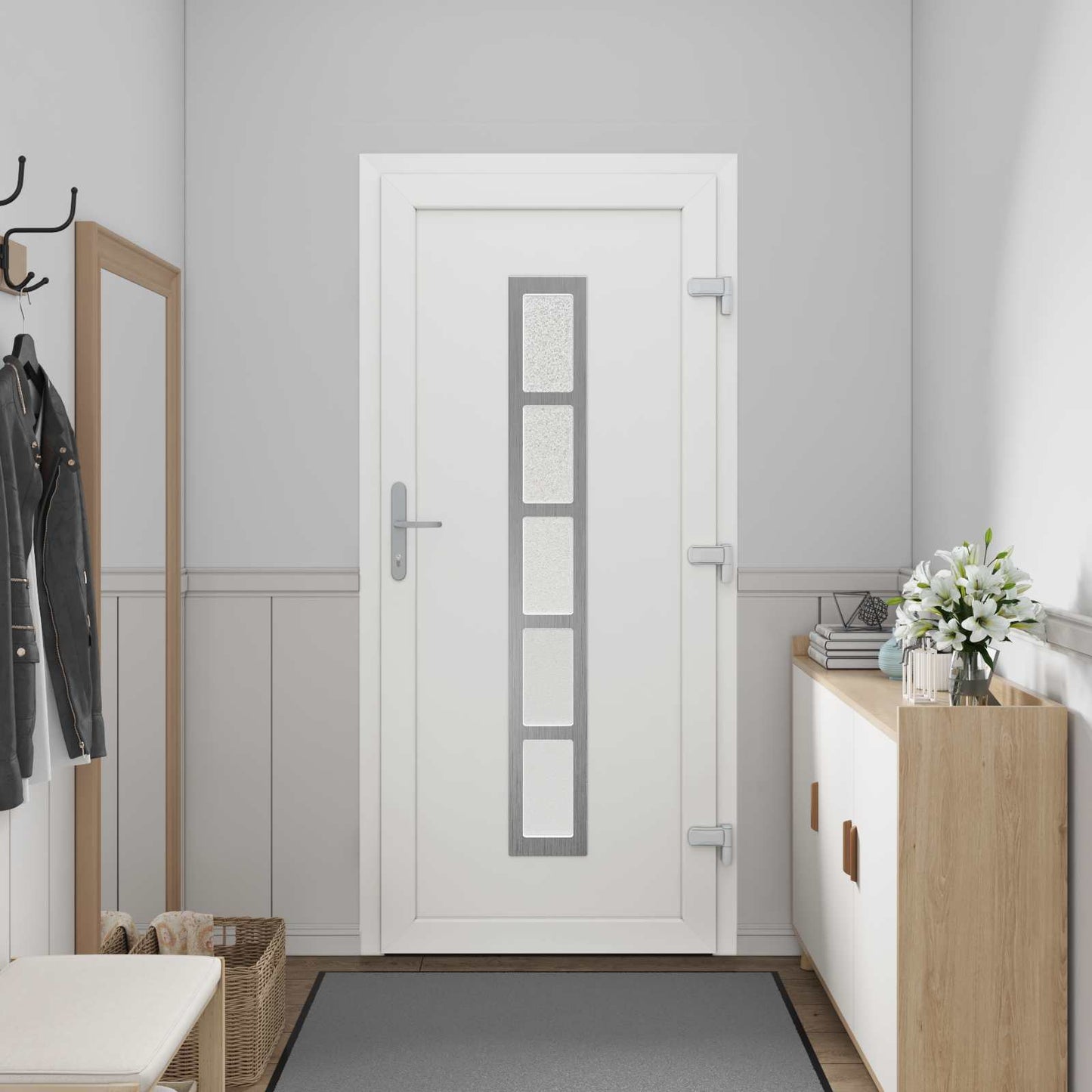 Hoveddør Antracit 108 x 208 cm PVC