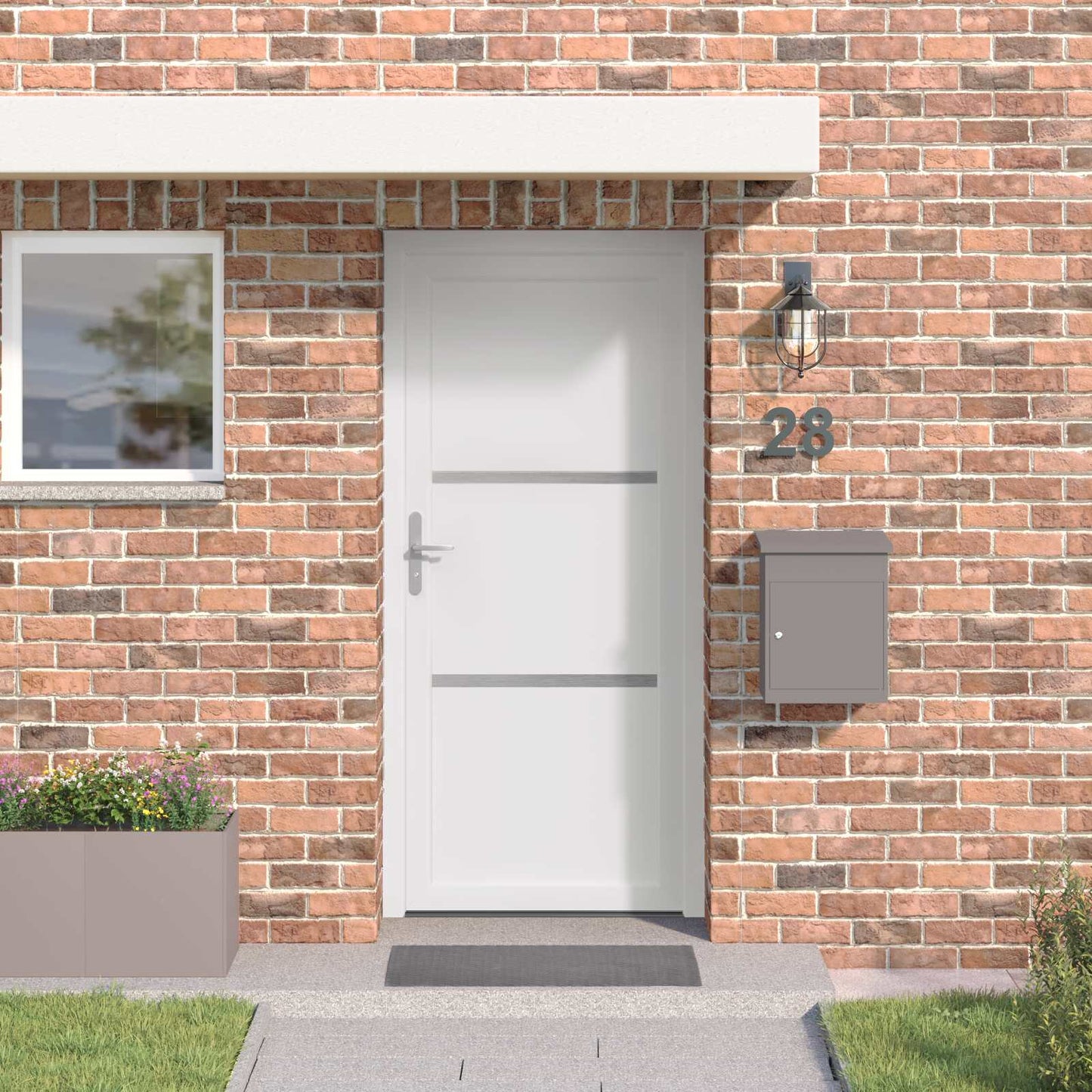 Hoveddør Hvid 88 x 200 cm PVC