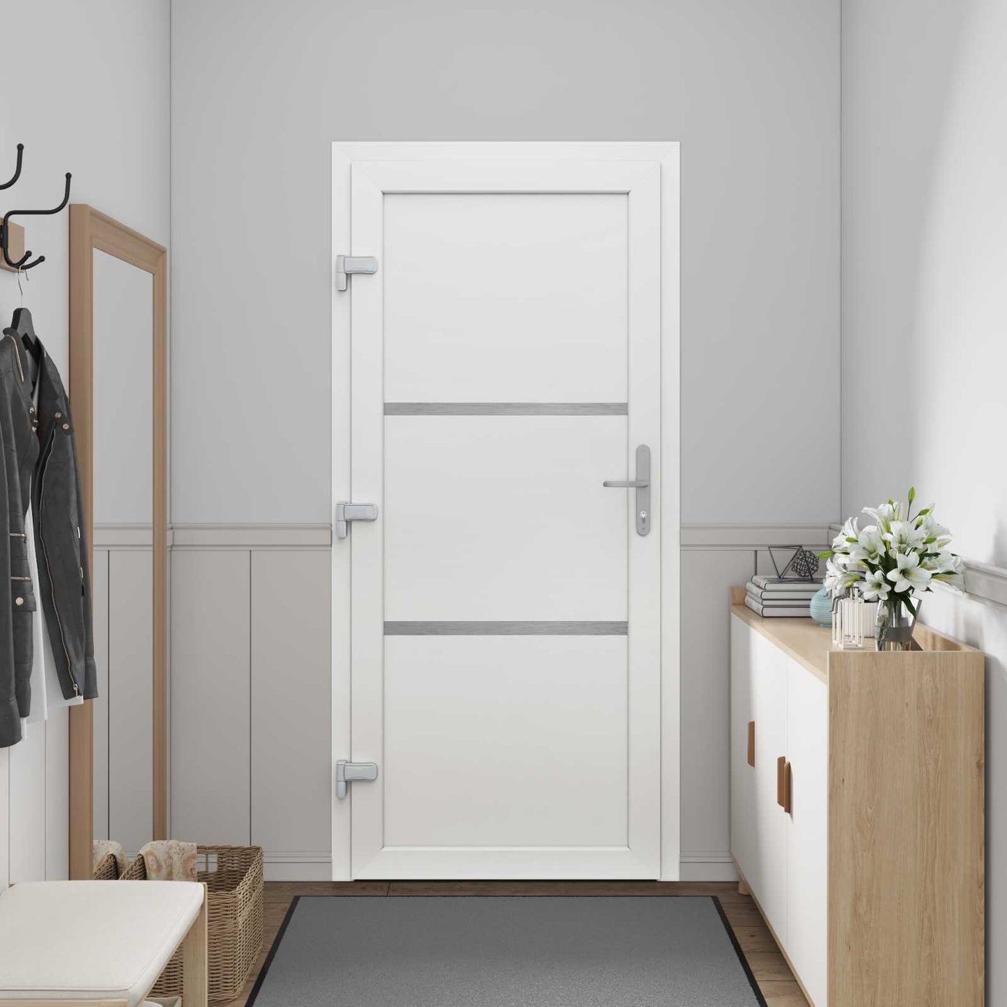 Hoveddør Hvid 98 x 200 cm PVC