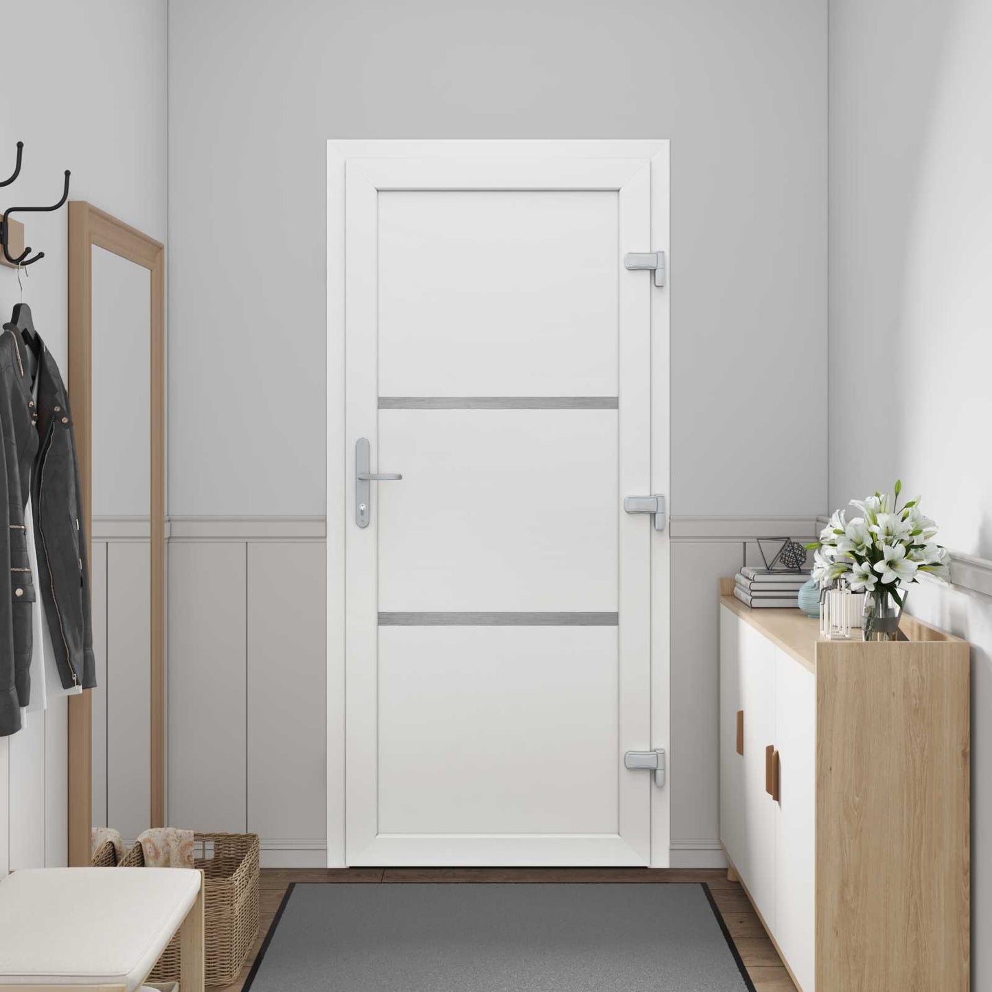 Hoveddør Hvid 98 x 208 cm PVC