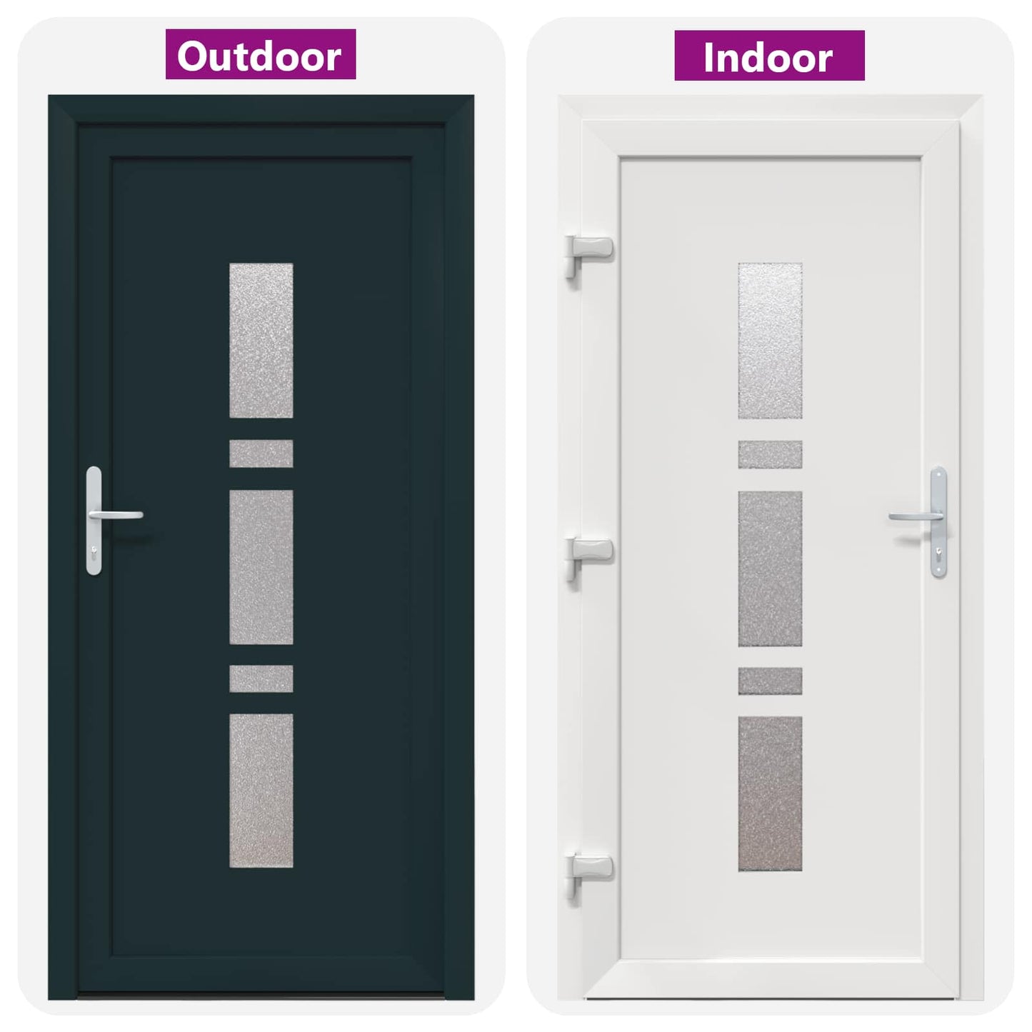 Hoveddør Antracit 88 x 200 cm PVC