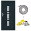 Hoveddør Antracit 98 x 200 cm PVC