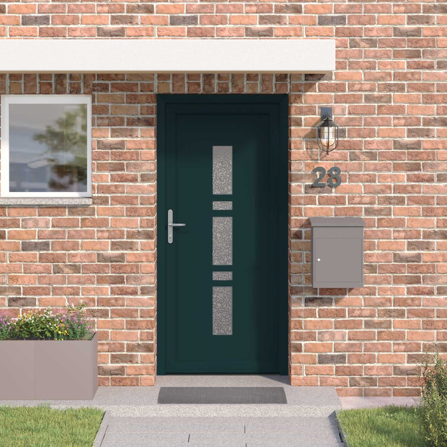Hoveddør Antracit 108 x 208 cm PVC