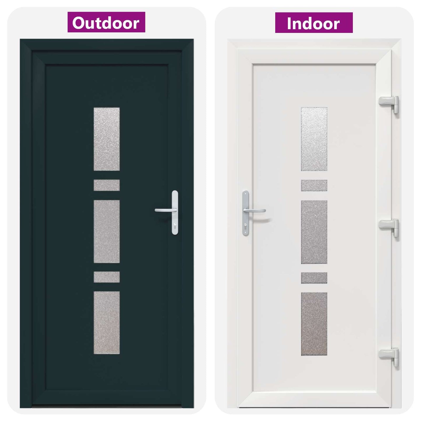 Hoveddør Antracit 108 x 208 cm PVC
