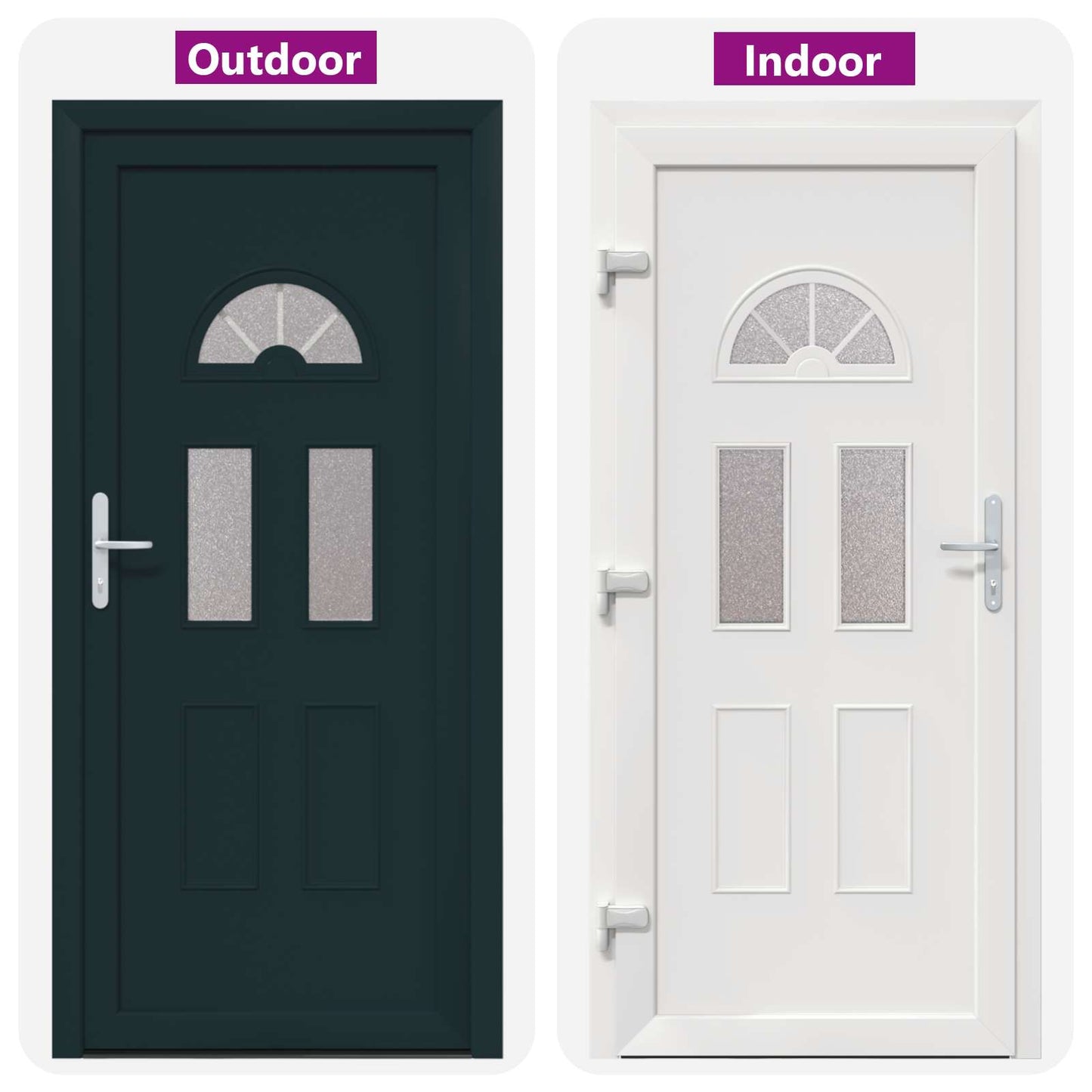 Hoveddør Antracit 98 x 198 cm PVC