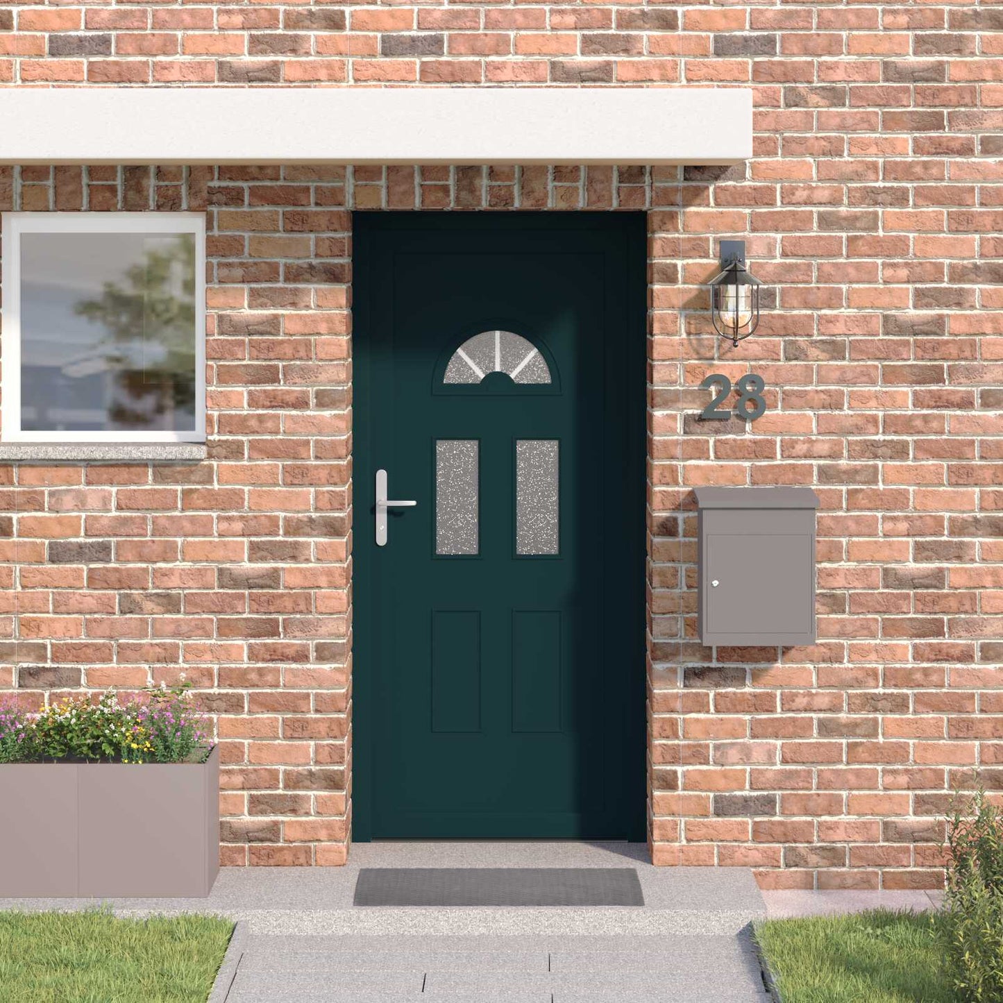 Hoveddør Antracit 88 x 200 cm PVC