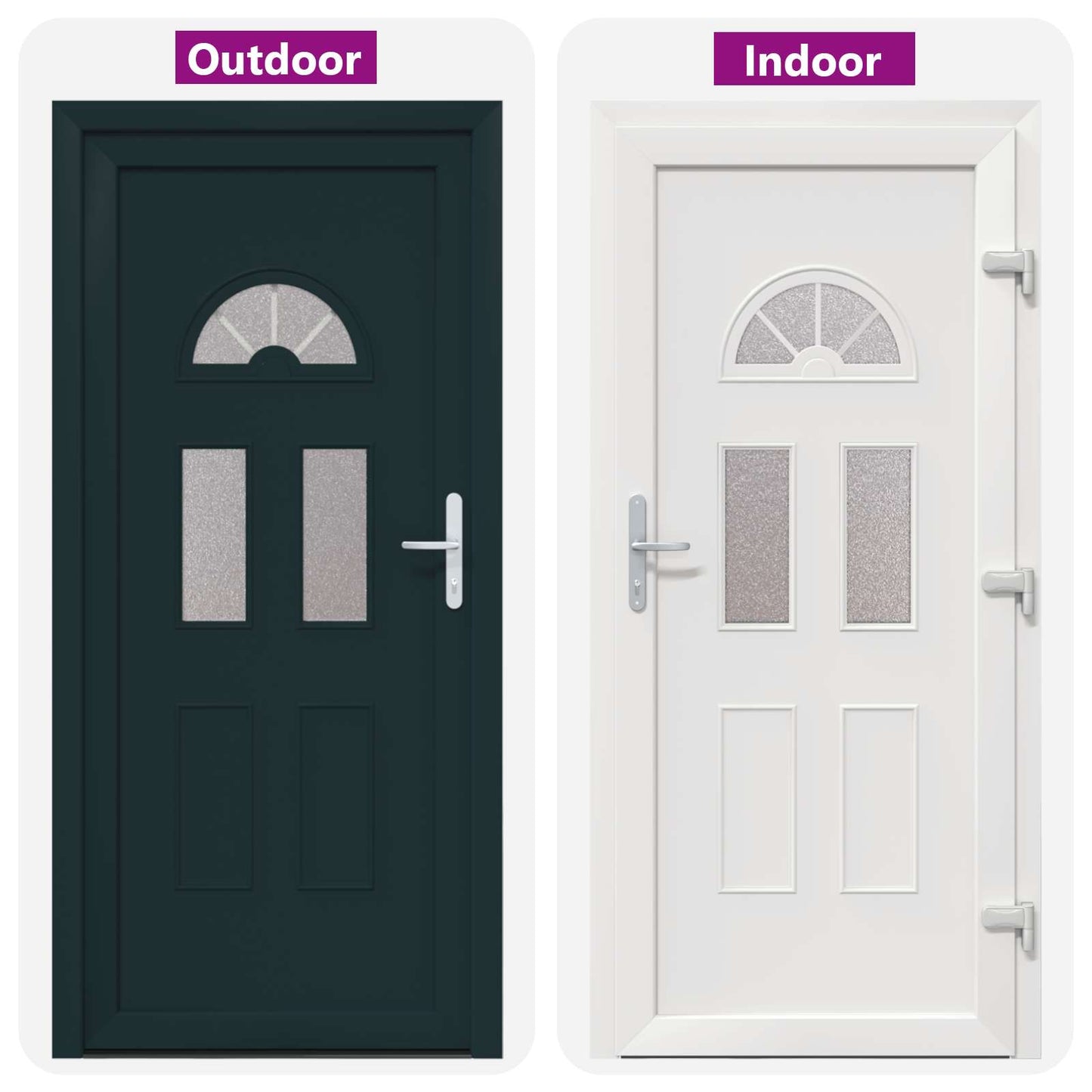 Hoveddør Antracit 88 x 200 cm PVC