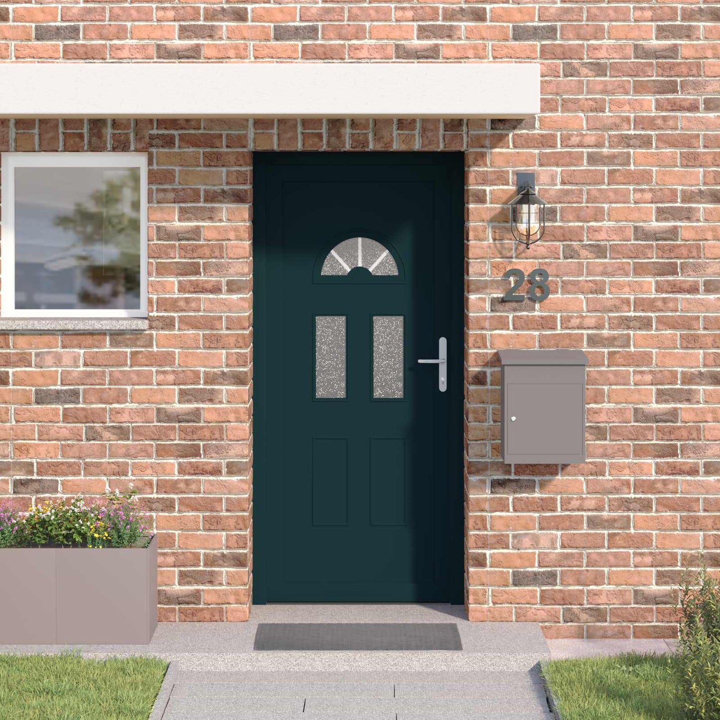 Hoveddør Antracit 98 x 208 cm PVC