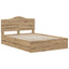 Bed Frame with Storage and Headboard Artisan Oak 160 x 200 cm