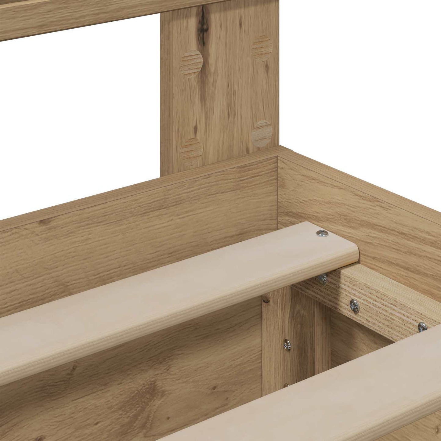 Bed Frame with Storage and Headboard Artisan Oak 180 x 200 cm