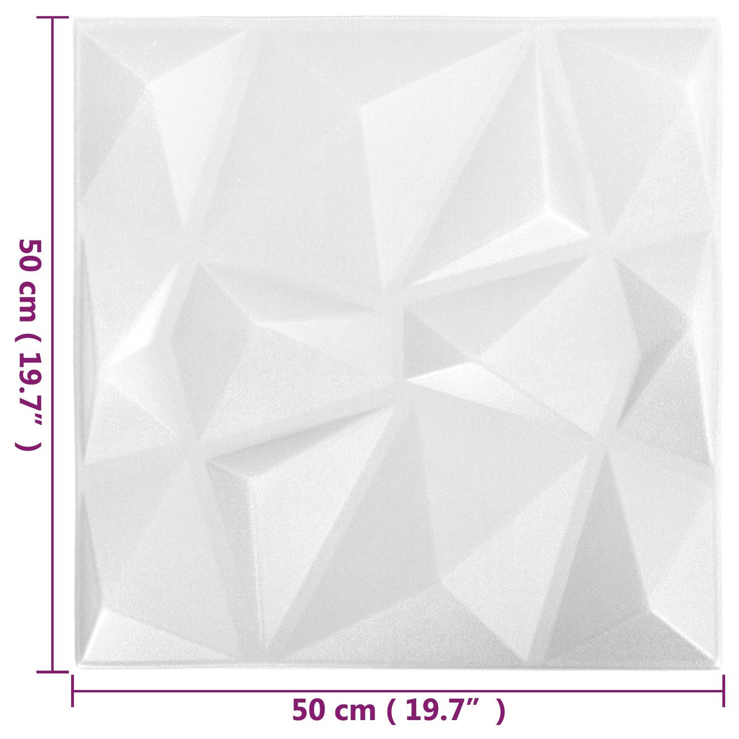 Vægpaneler 12 pcs Diamond Hvid 50 x 50 cm XPS Skum