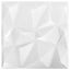 Vægpaneler 24 pcs Diamond Hvid 50 x 50 cm XPS Skum