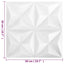 Vægpaneler 24 pcs Origami Hvid 50 x 50 cm XPS Skum