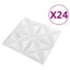 Vægpaneler 24 pcs Origami Hvid 50 x 50 cm XPS Skum
