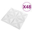 Vægpaneler 48 pcs Origami Hvid 50 x 50 cm XPS Skum