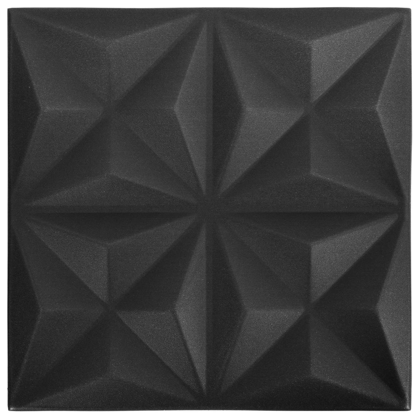Vægpaneler 24 pcs Origami Sort 50 x 50 cm XPS Skum