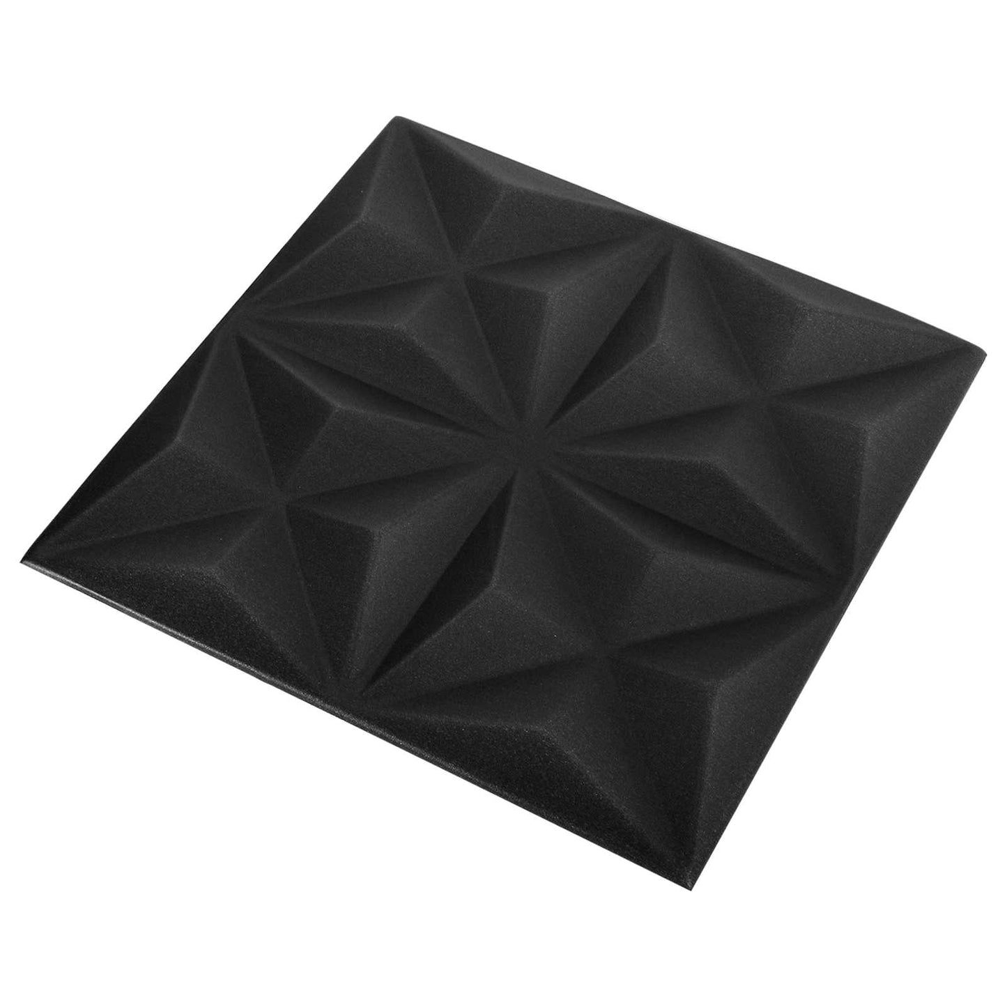 Vægpaneler 48 pcs Origami Sort 50 x 50 cm XPS Skum