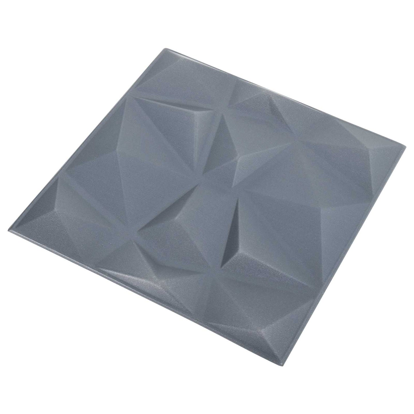 Vægpaneler 12 pcs Diamond Grå 50 x 50 cm XPS Skum