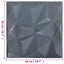 Vægpaneler 12 pcs Diamond Grå 50 x 50 cm XPS Skum