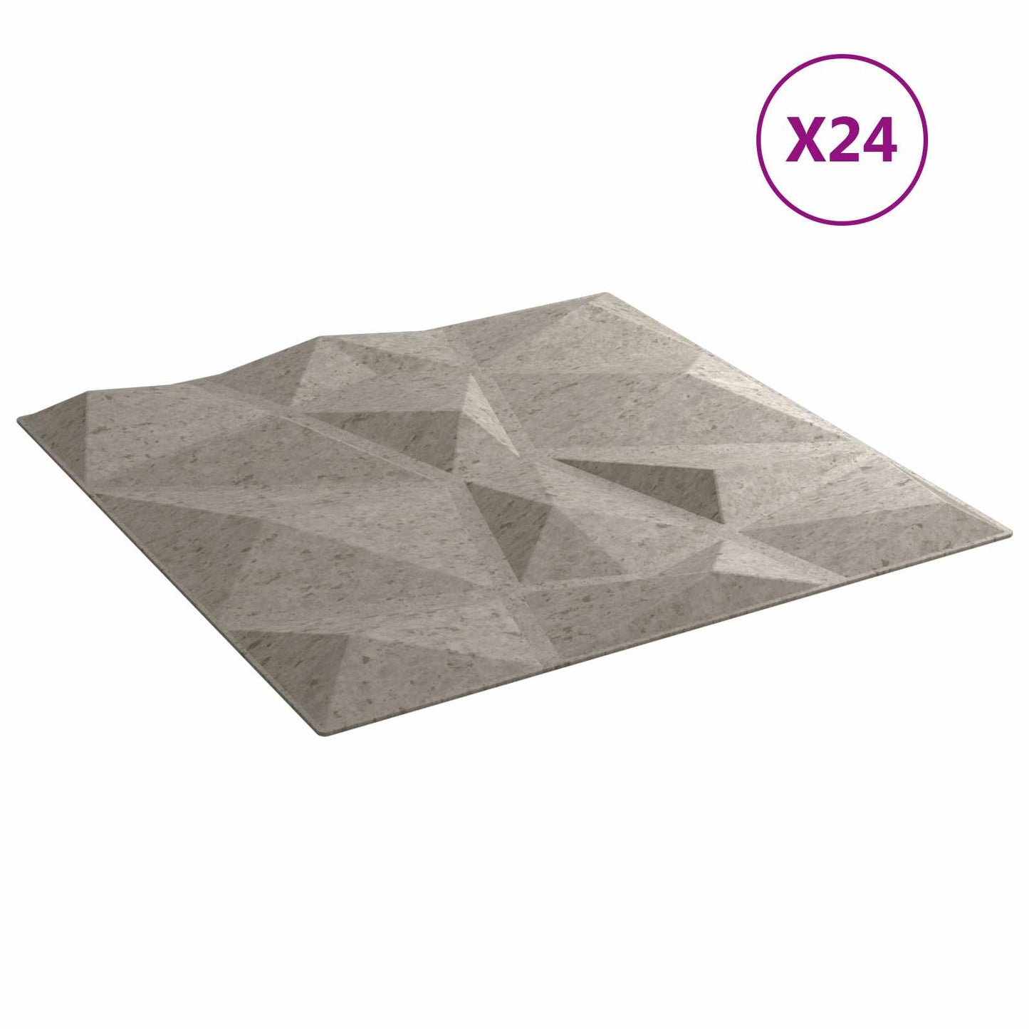 Vægpaneler 24 pcs Betongrå 50 x 50 cm XPS Skum
