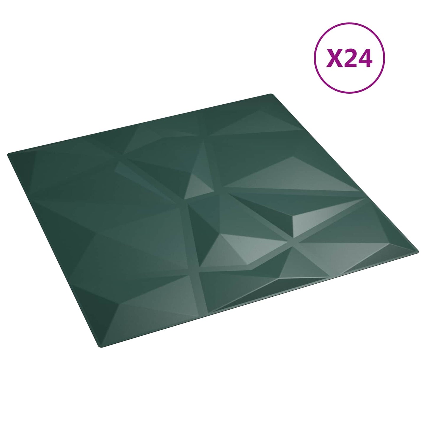 Vægpaneler 24 pcs Grøn 50 x 50 cm XPS Skum