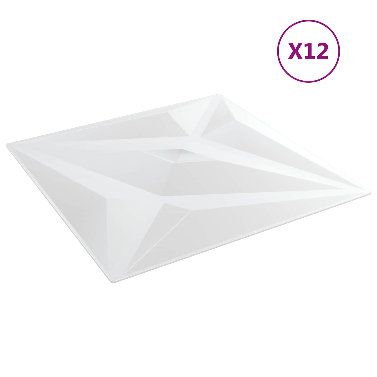 Vægpaneler Stjerne 12 pcs Hvid Star 50 x 50 cm XPS Skum