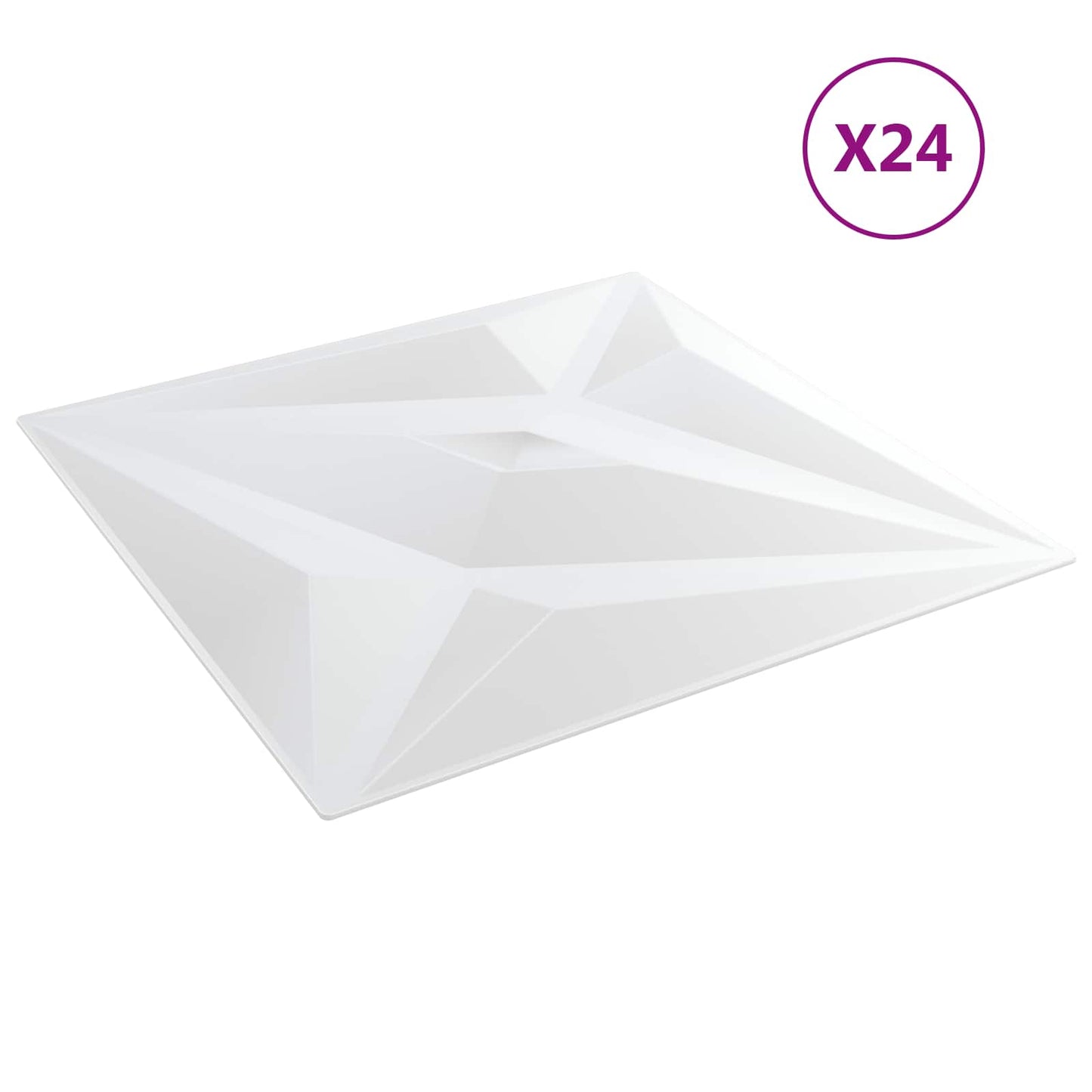 Vægpaneler Stjerne 24 pcs Hvid Star 50 x 50 cm XPS Skum