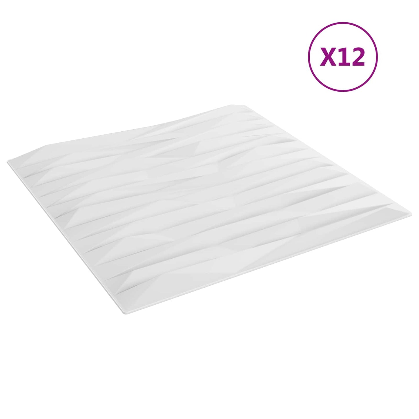 Vægpaneler 12 pcs Hvid Sten 50 x 50 cm XPS Skum
