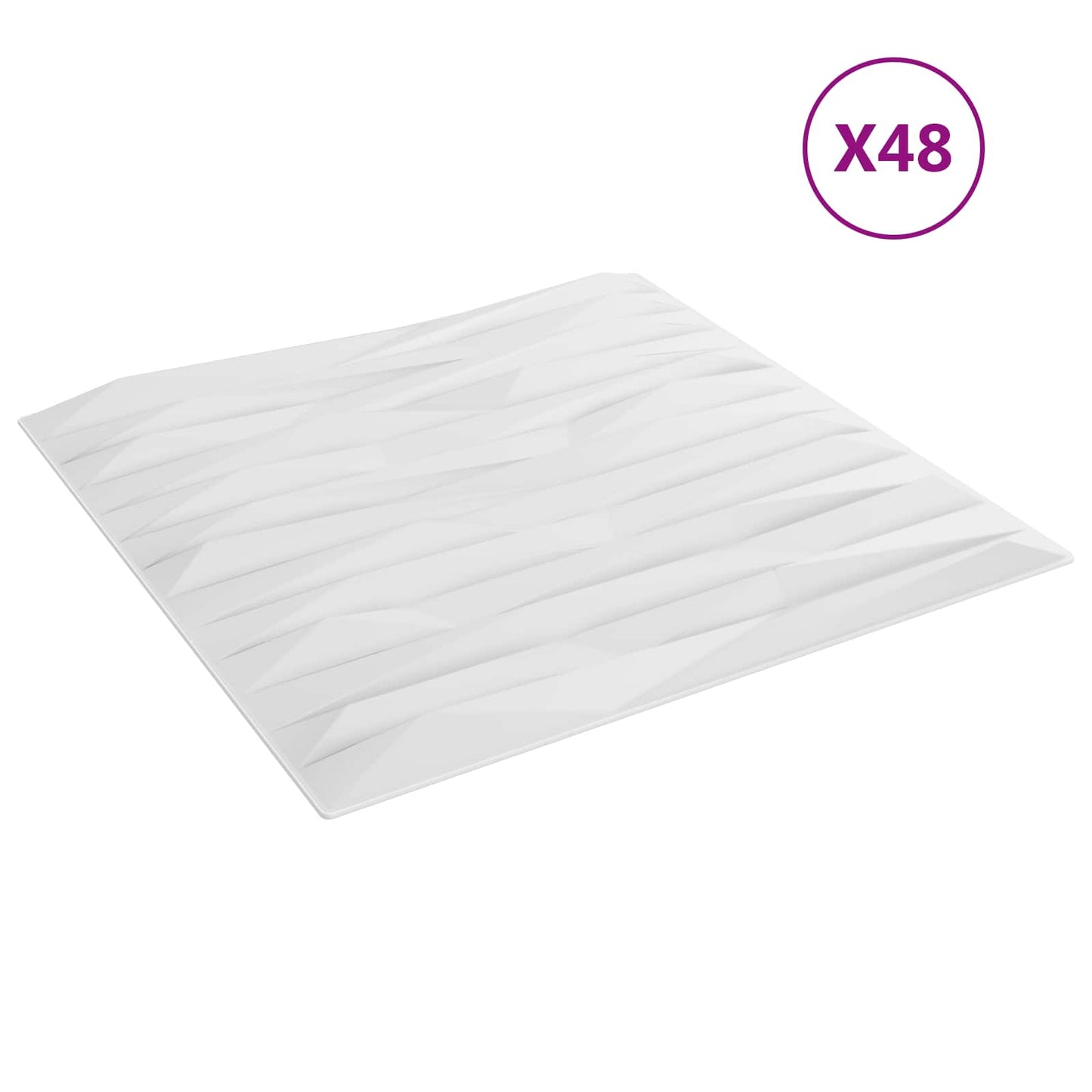 Vægpaneler 48 pcs Hvid Sten 50 x 50 cm XPS Skum