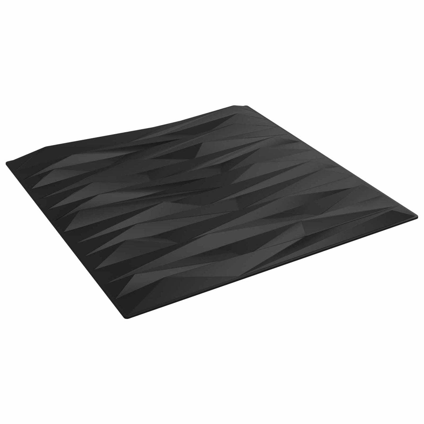 Vægpaneler 12 pcs Sort Sten 50 x 50 cm XPS Skum