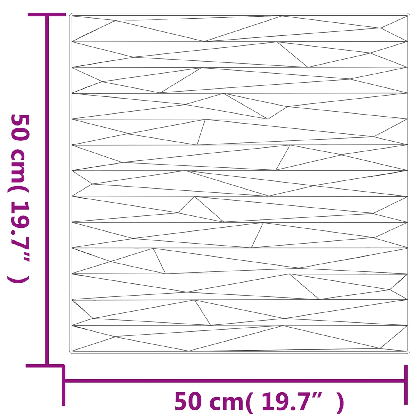 Vægpaneler 24 pcs Sort Sten 50 x 50 cm XPS Skum