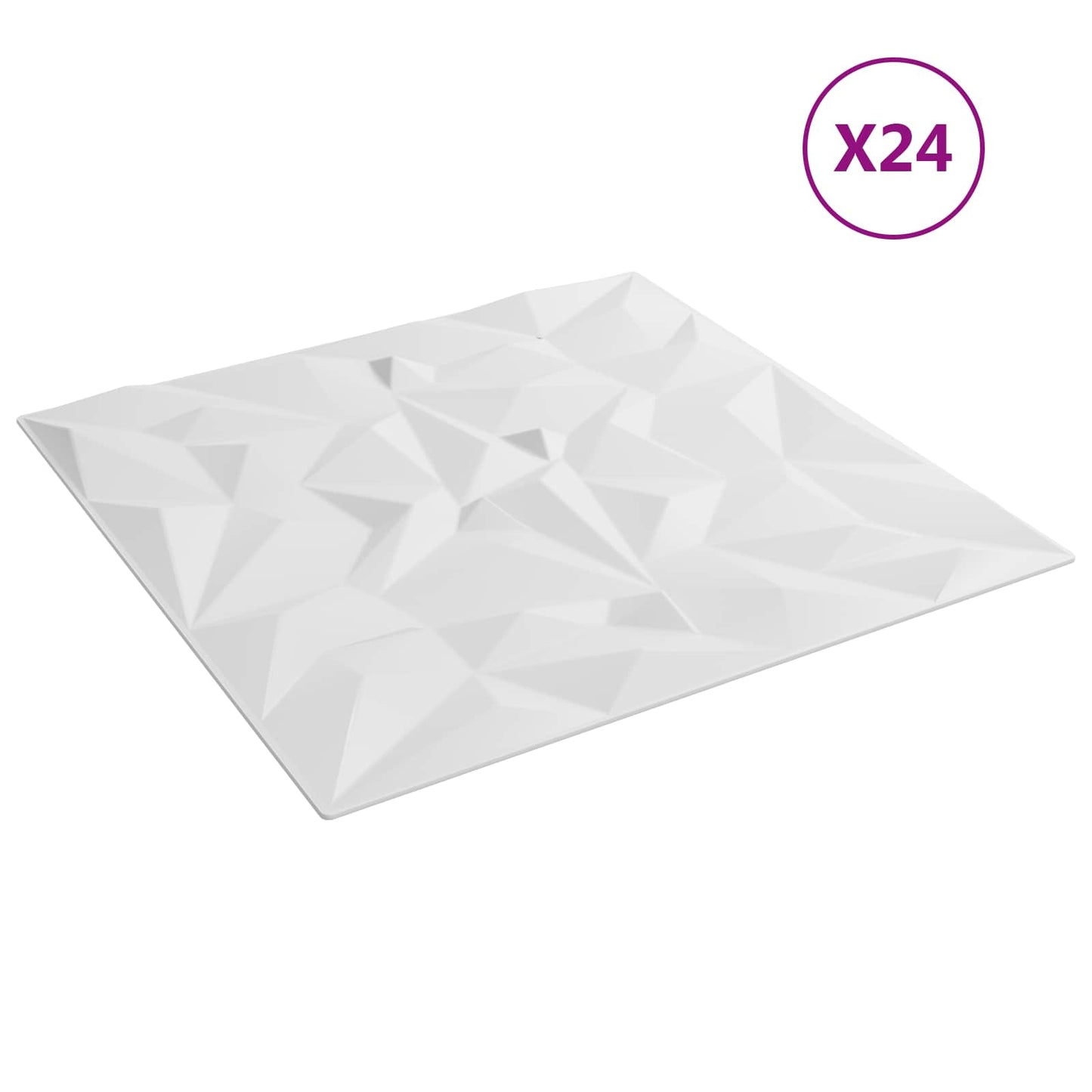 Vægpaneler 24 pcs Hvid 50 x 50 cm XPS Skum