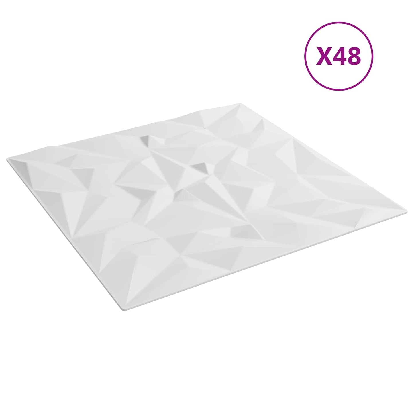 Vægpaneler 48 pcs Hvid 50 x 50 cm XPS Skum
